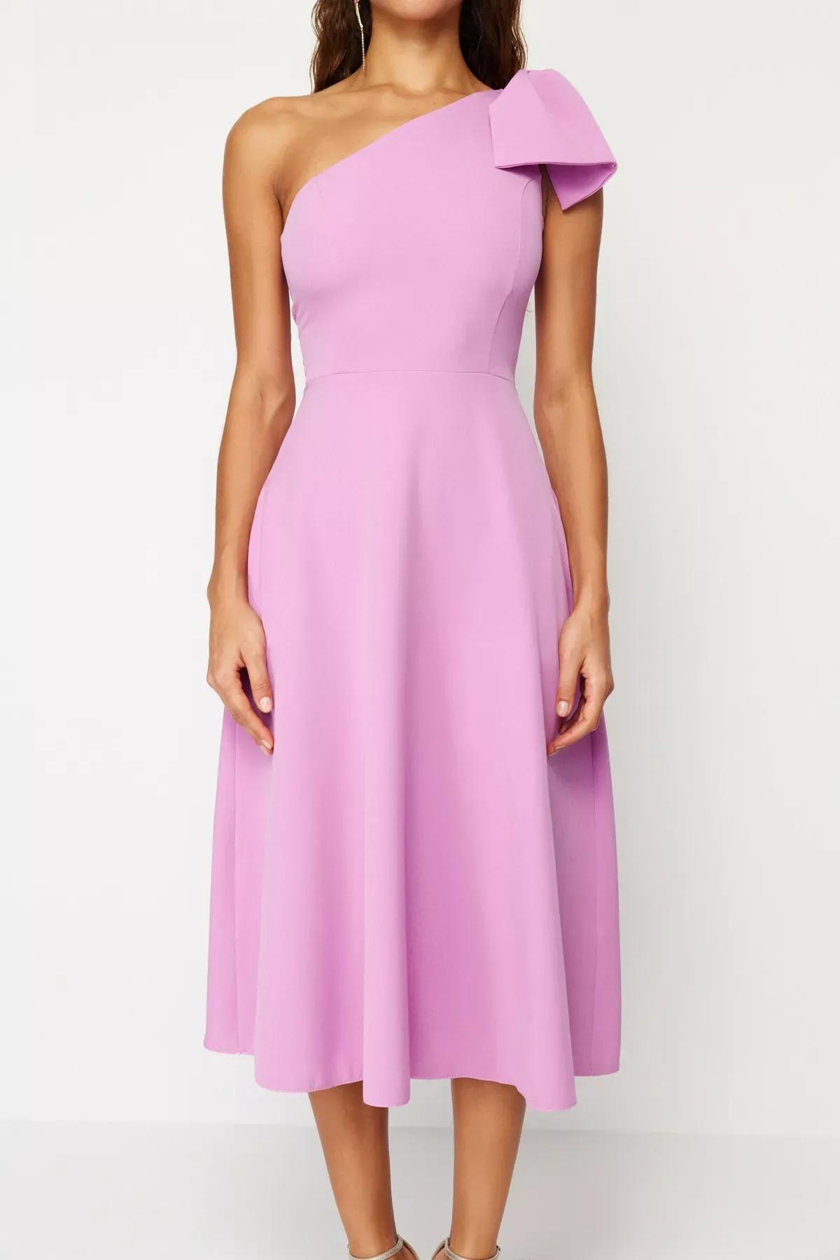 Pink Detailed Occasionwear Dress, , large image number 3