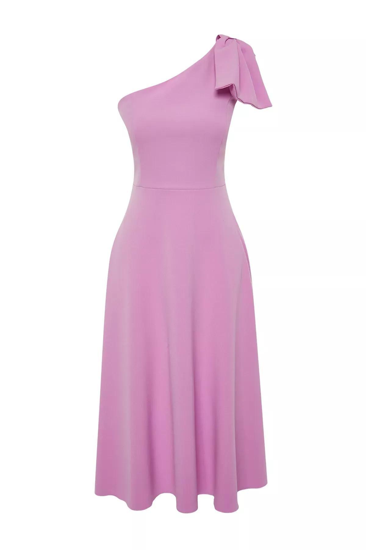 Pink Detailed Occasionwear Dress, , large image number 5