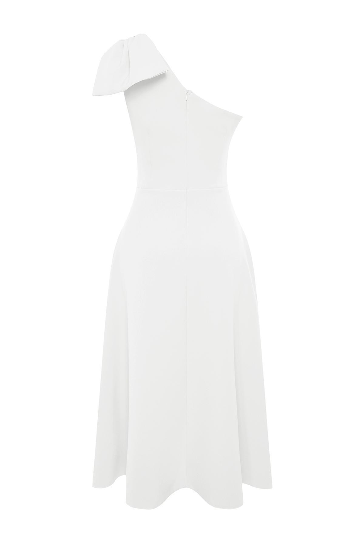 White Detailed Occasionwear Dress, , large image number 5