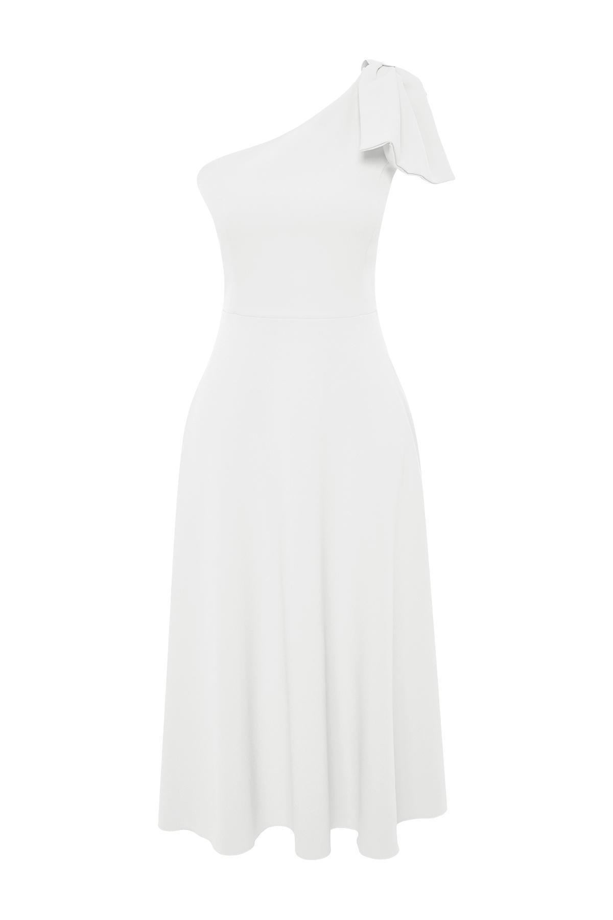 White Detailed Occasionwear Dress, , large image number 7