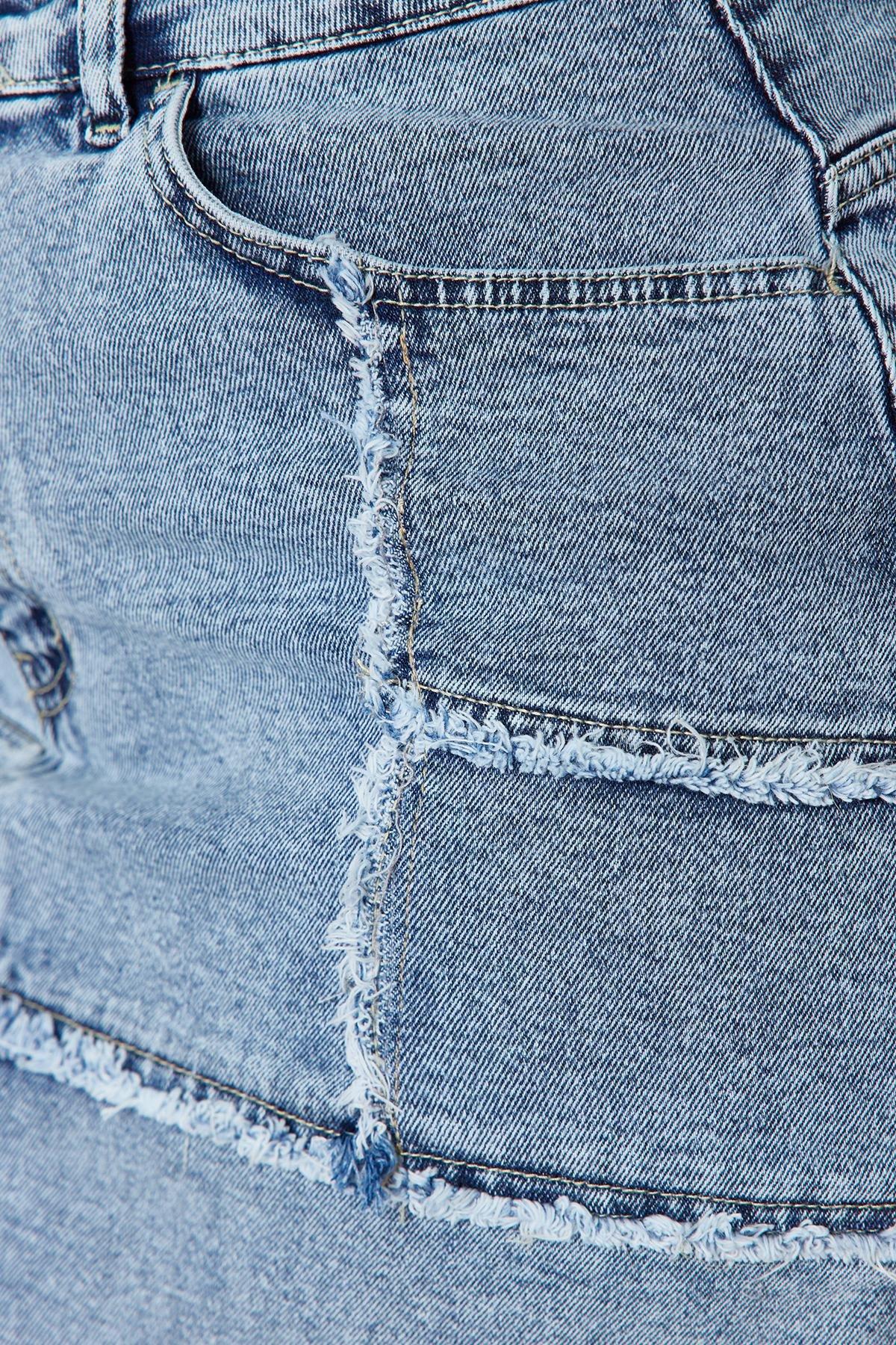 Blue Mini Denim Skirt, , large image number 3