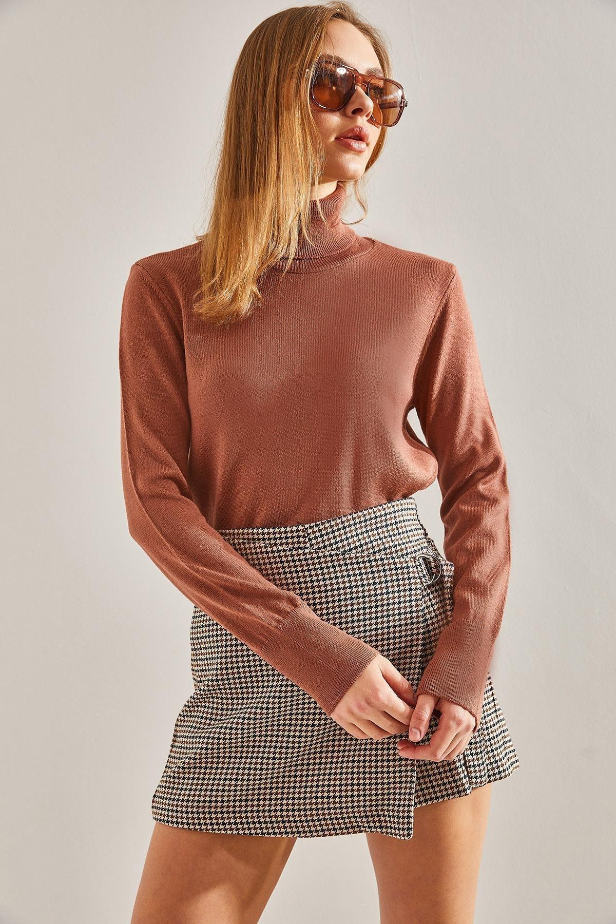 Pink Turtleneck Knitted Sweater, , large image number 2