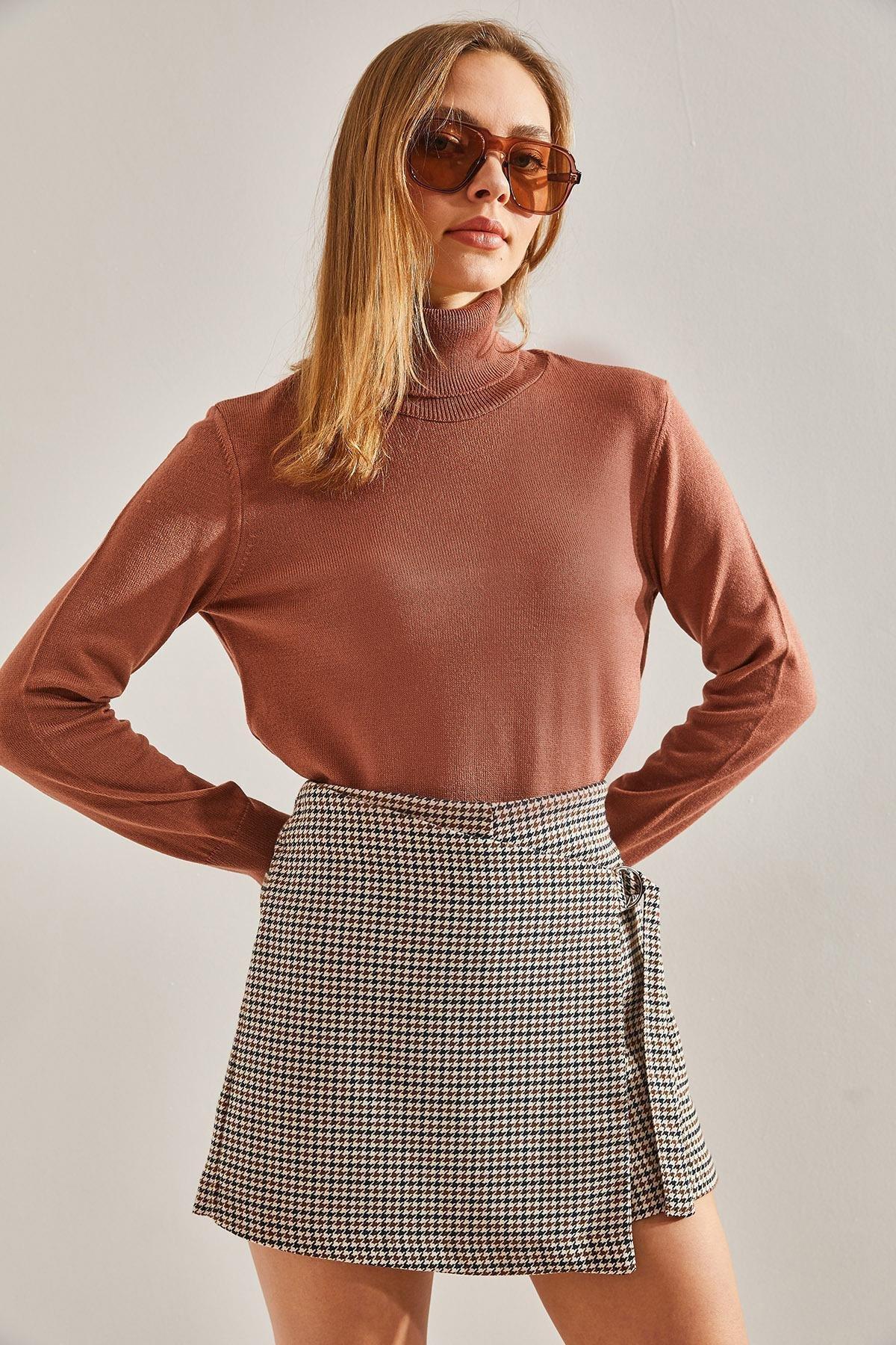 Pink Turtleneck Knitted Sweater, , large image number 4