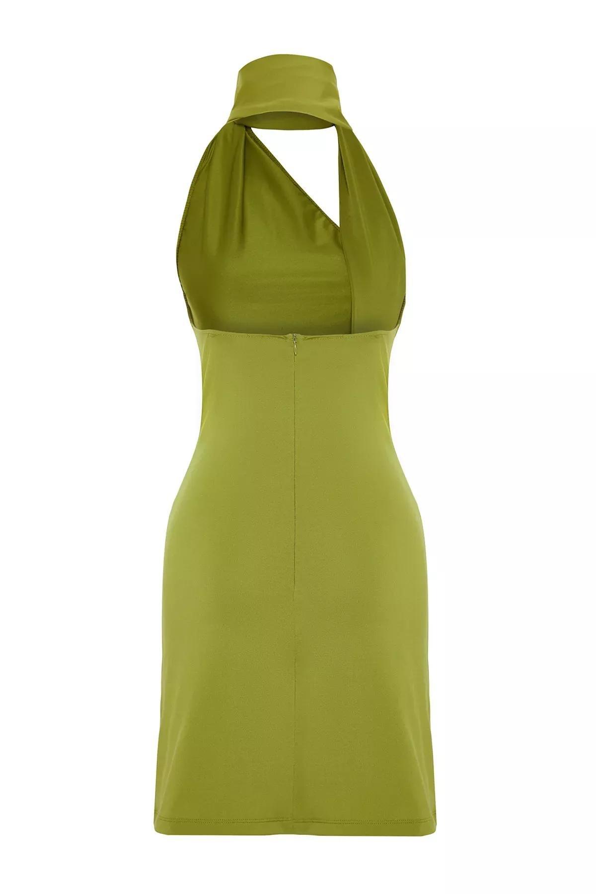 Green Fitted Detachable Occasion Wear Dress, , large image number 6
