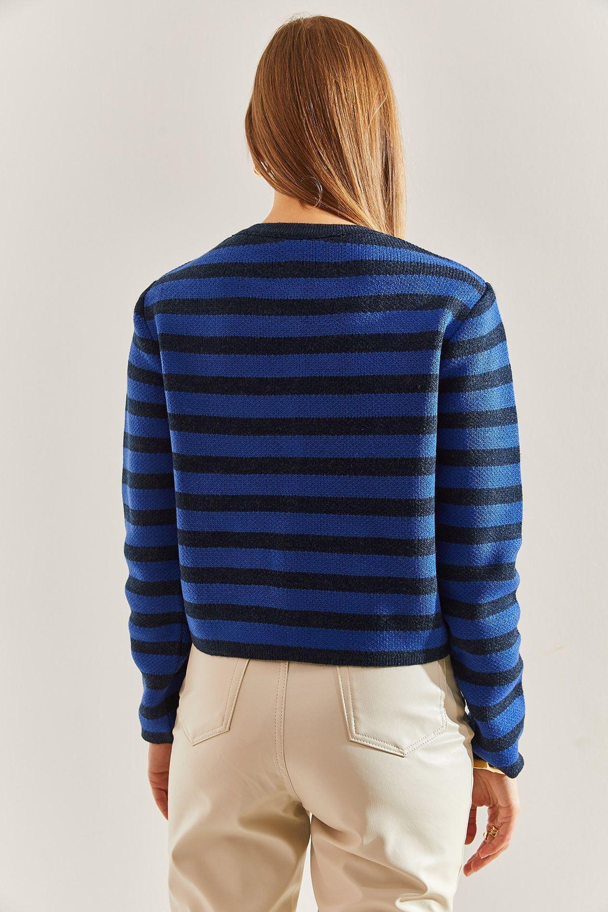 Multicolour Striped Knitted Cardigan, C101_5344, large image number 1