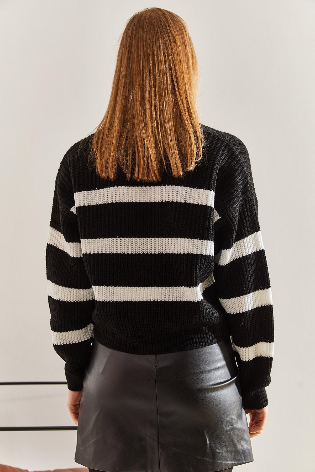 Multicolour Striped Knitted Cardigan, , large image number 4