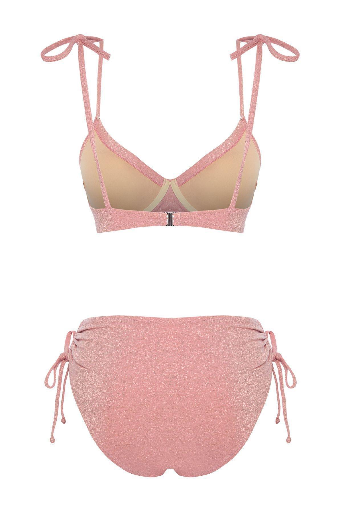 Pink Balconette Tie-Up High Waist Bikini Set, C101_5419, large image number 7