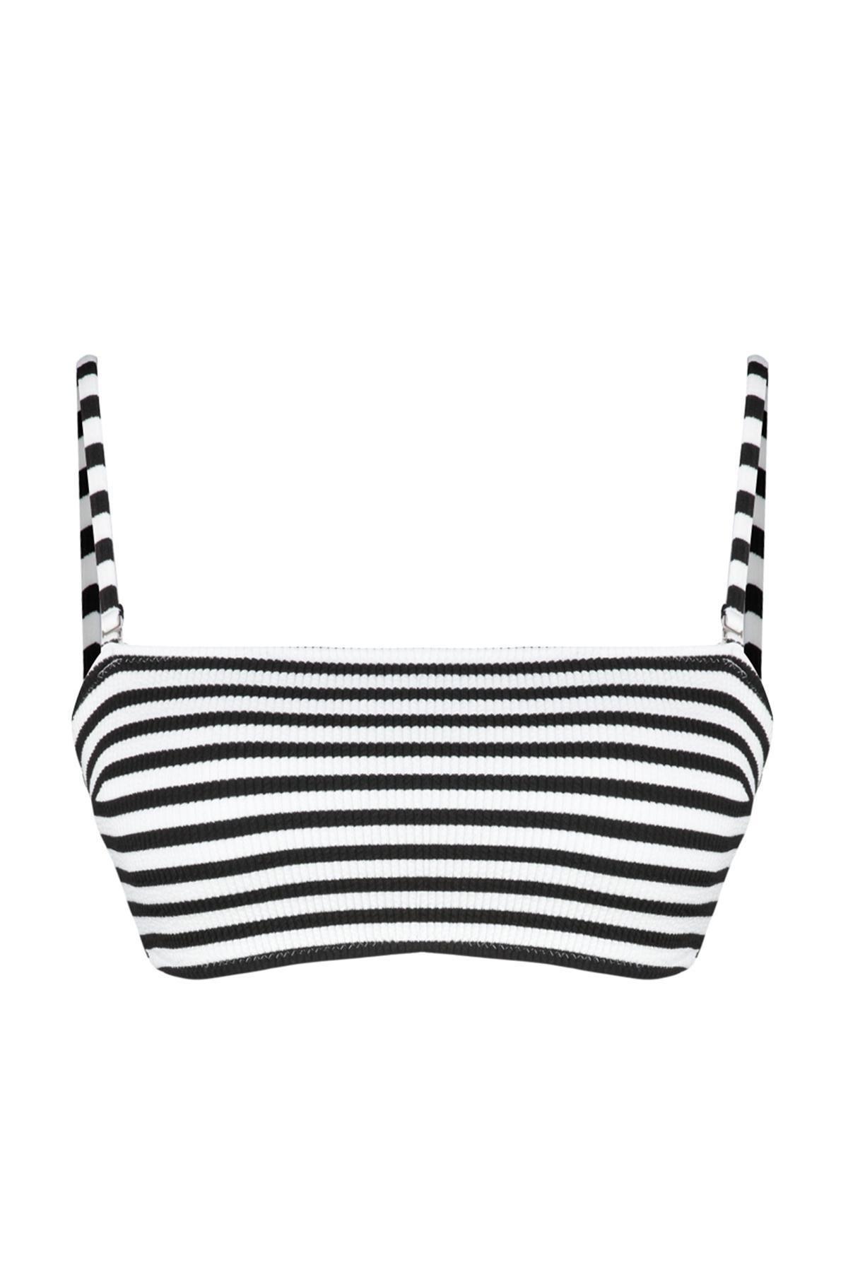 Black-White Strapless Textured Hipster Bikini Top TBESS24BU00152, single, , large image number 7