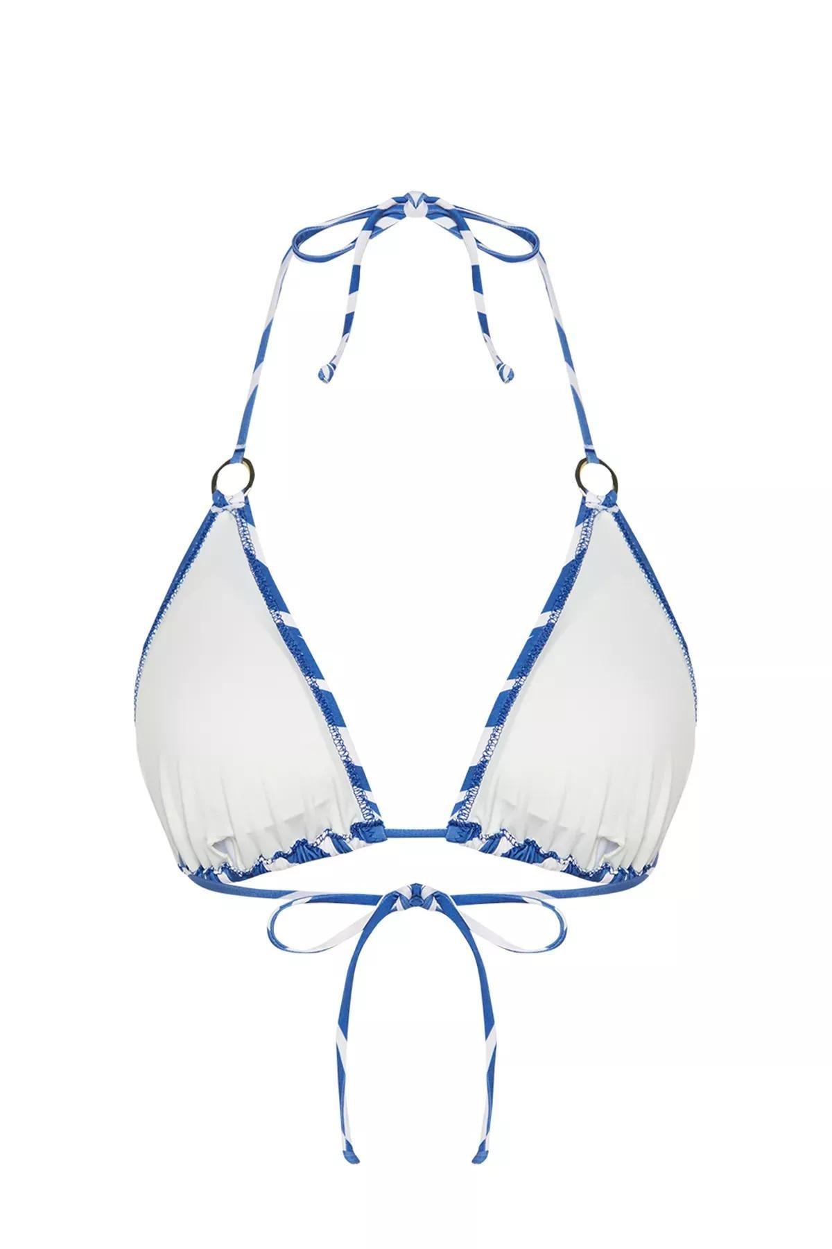 Blue Zebra Patterned  Bikini Top, C101_1704, large image number 1