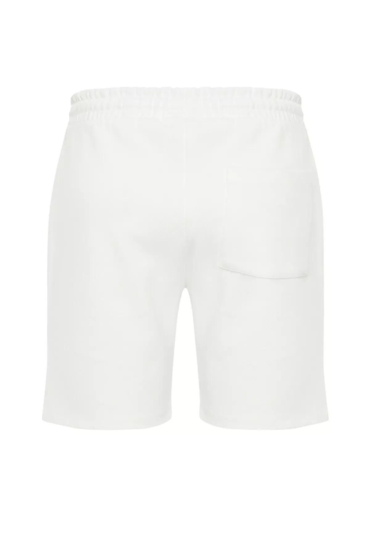 Beige Textured Shorts, , large image number 9