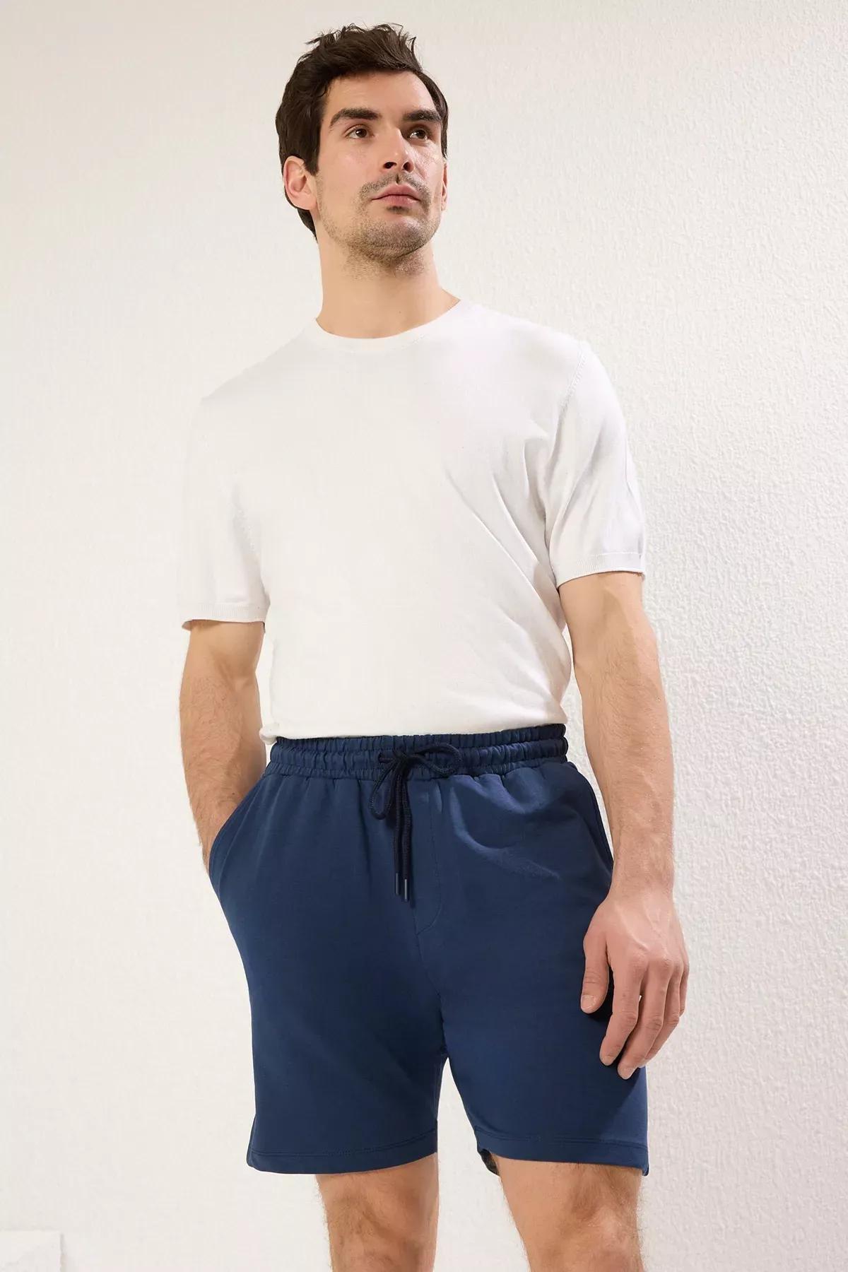Navy-Beige Comfort Shorts, set of 2, , large image number 2