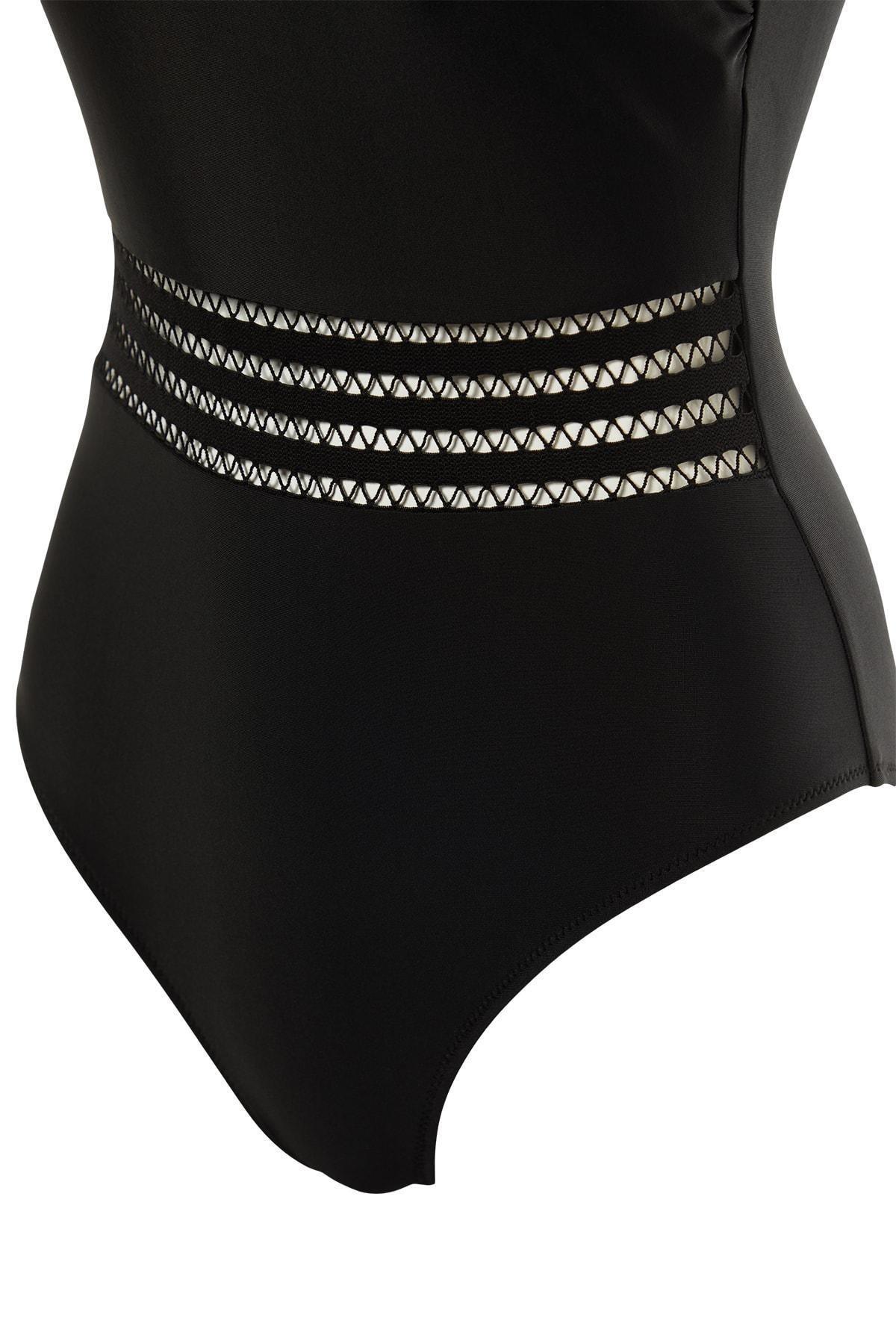 Black Plain Swimsuit, , large image number 5
