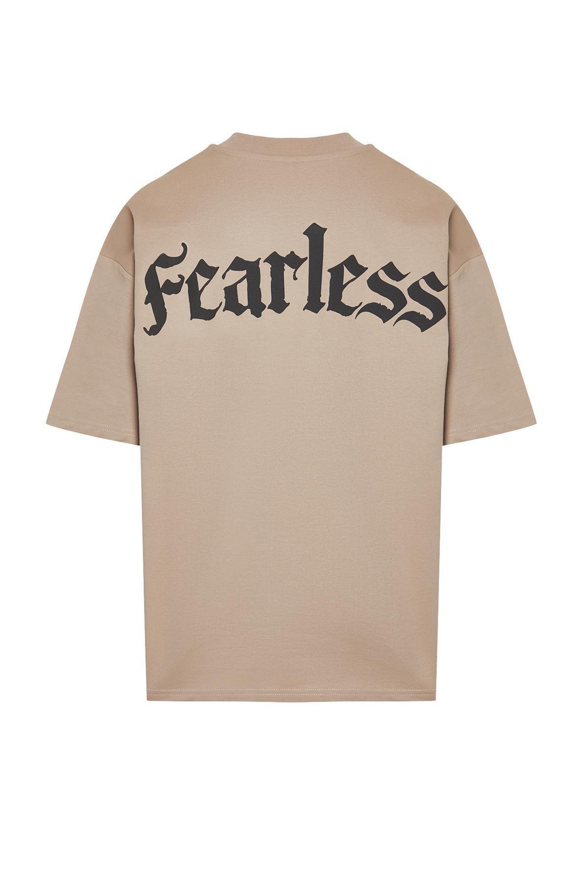 Mink Oversize Text Printed 100% Cotton Thick T-Shirt TMNSS24TS00102, , large image number 4