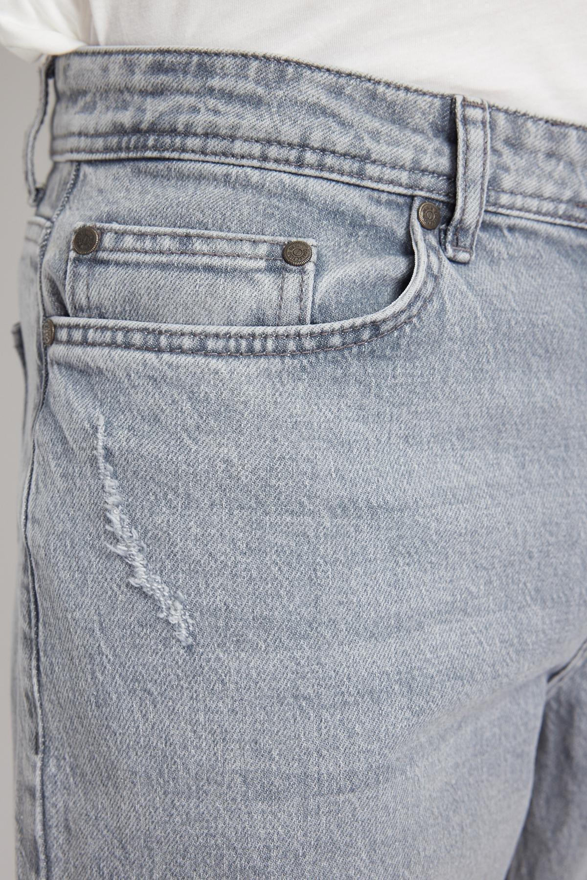Grey Frayed Detailed Jeans, , large image number 4