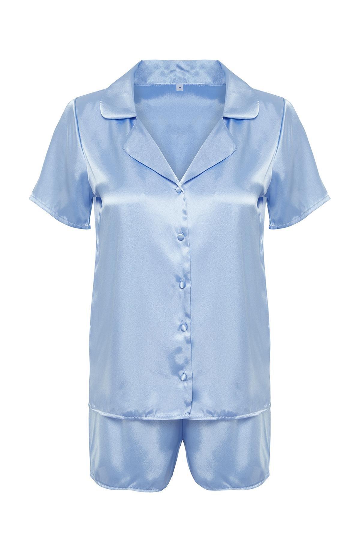 Blue Detailed Pajamas Set, , large image number 5
