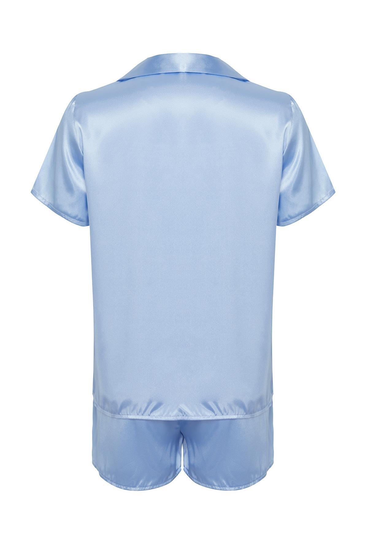 Blue Detailed Pajamas Set, , large image number 6