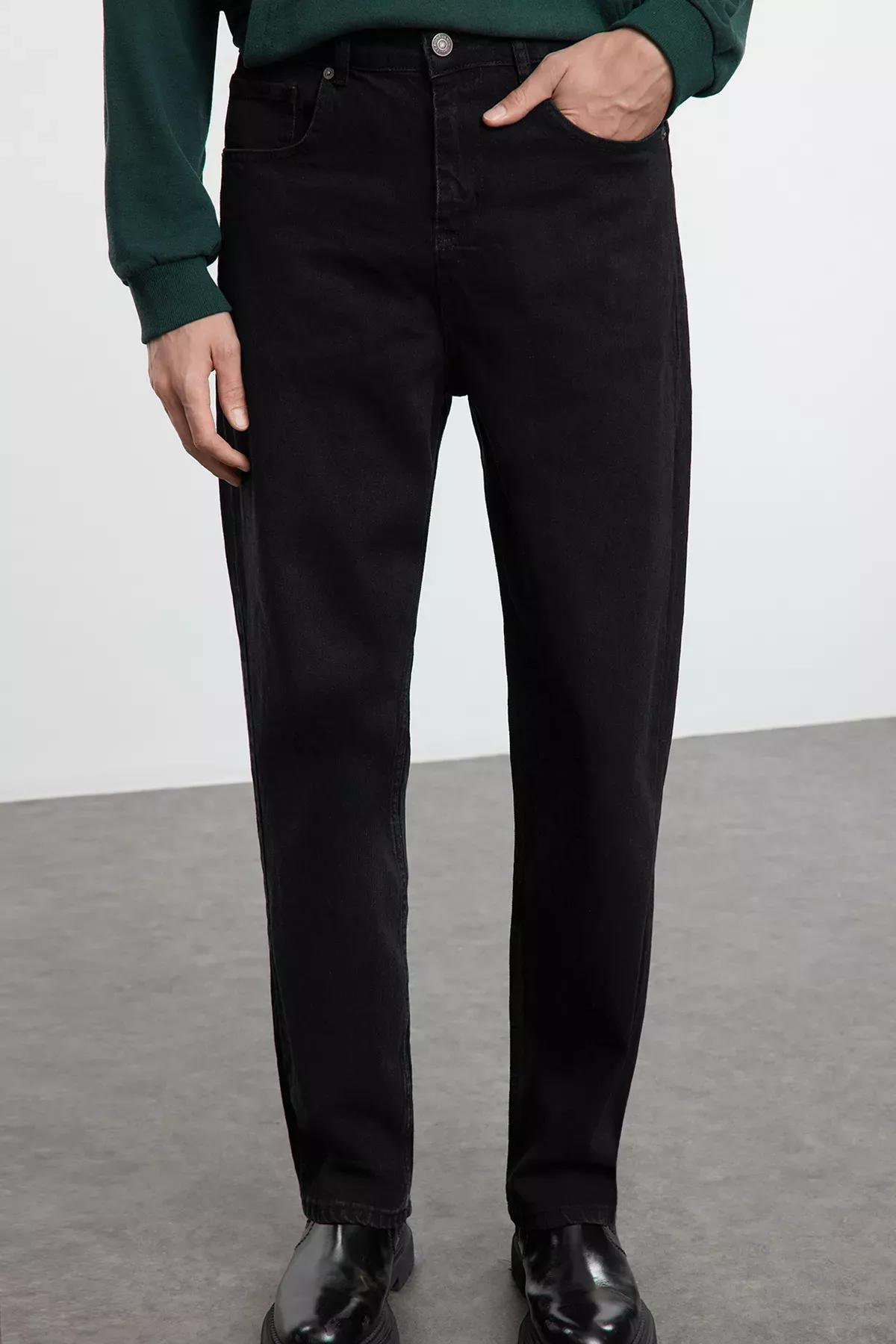 Black Baggy Denim Jeans, , large image number 0