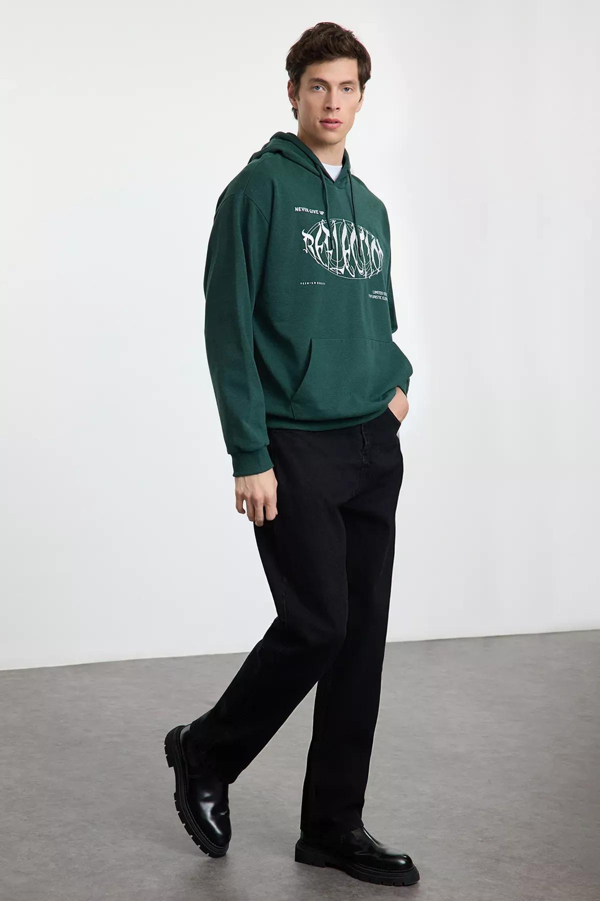 Black Baggy Denim Jeans, , large image number 2