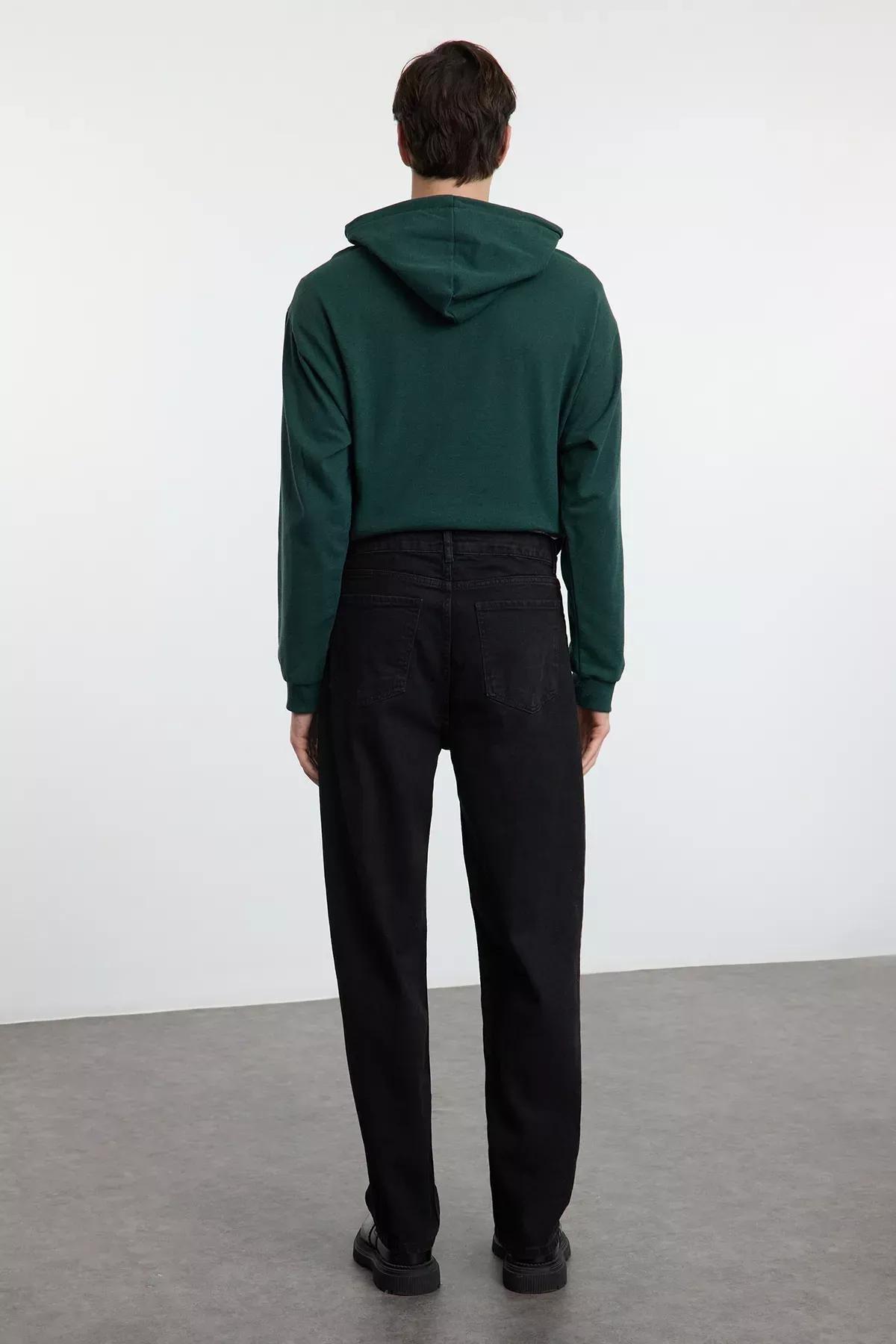 Black Baggy Denim Jeans, , large image number 4