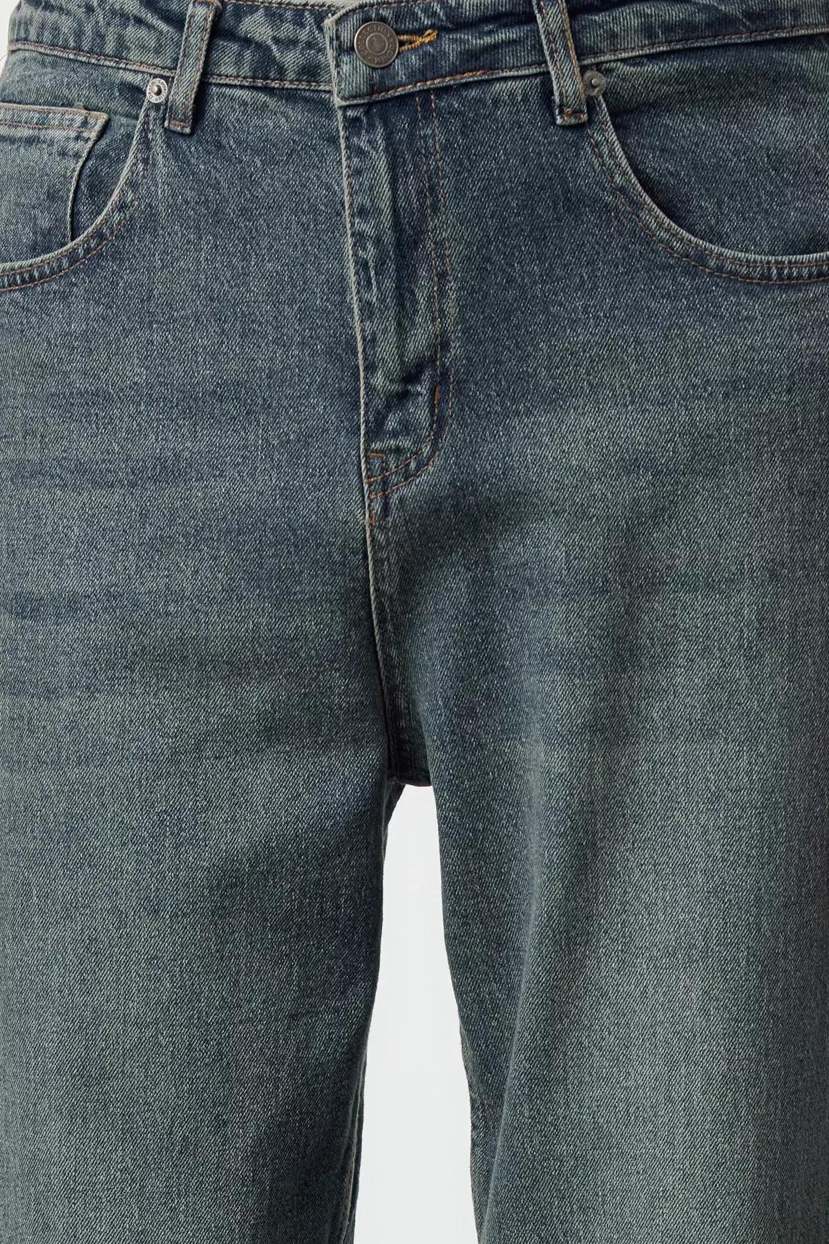 Blue Distressed Baggy Jeans, Navy blue, large image number 3