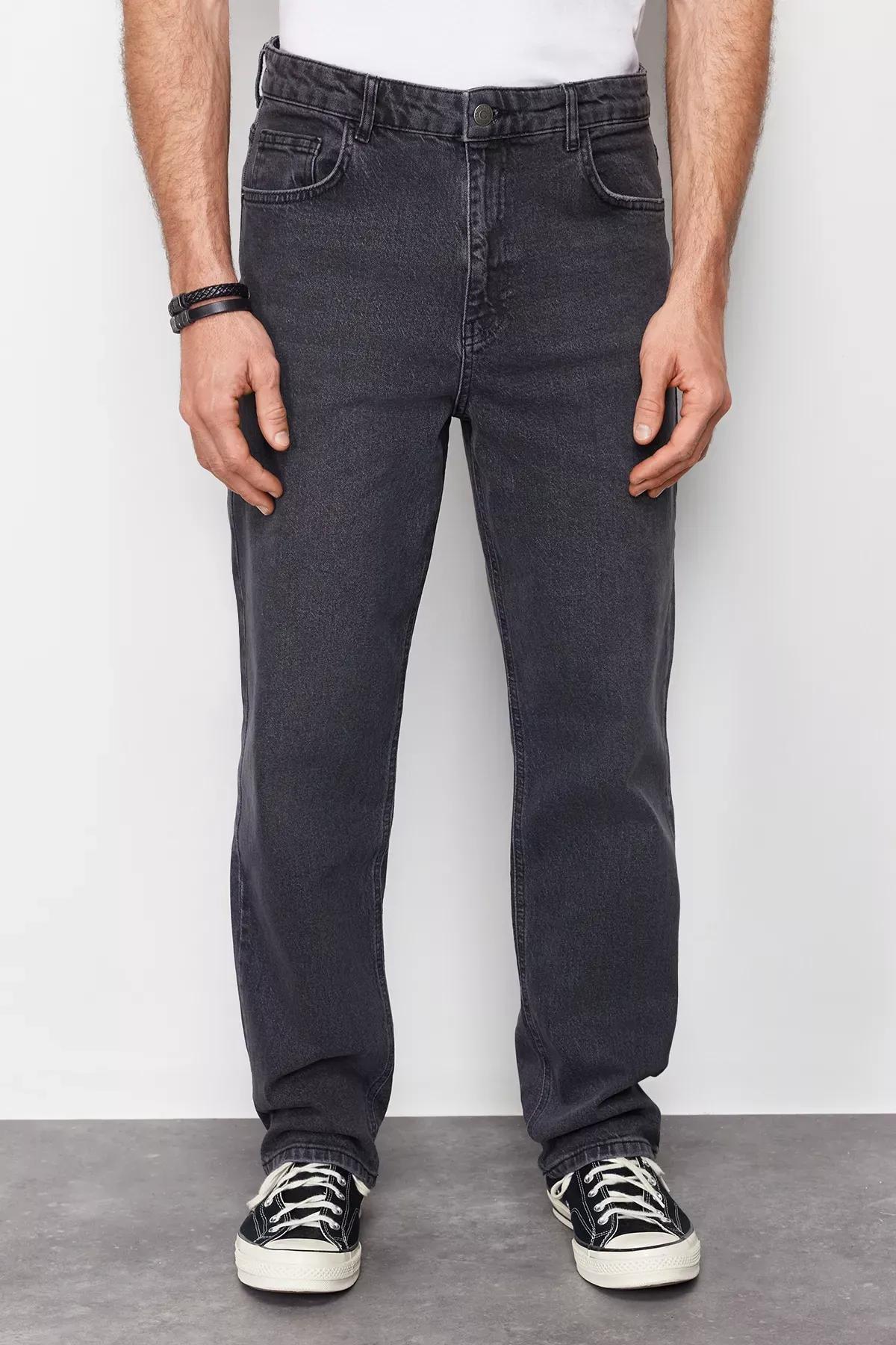 Grey 90s Straight Loose Denim Jeans, , large image number 7