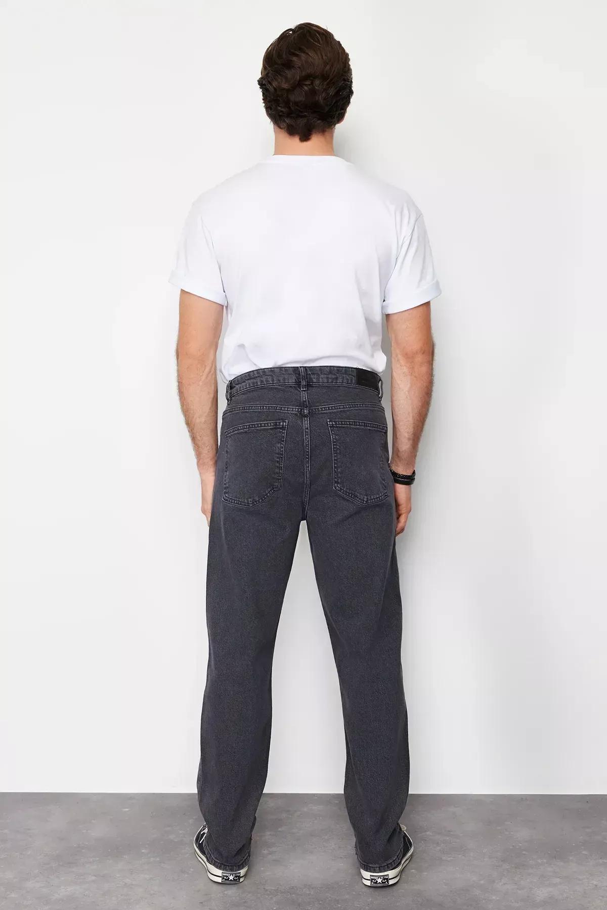 Grey 90s Straight Loose Denim Jeans, Anthracite, large image number 9