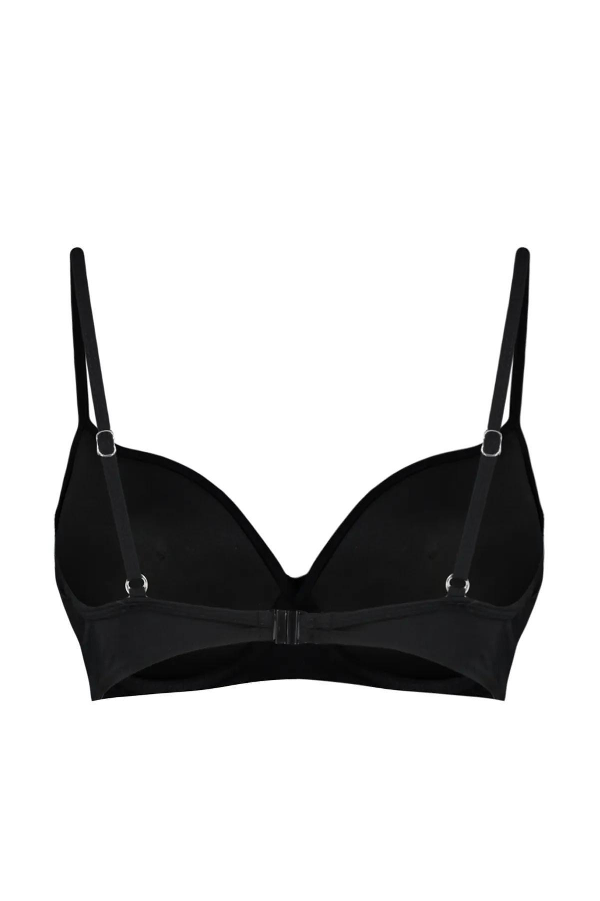 Black Balconette Gathered Push Up Bikini Top TBESS24BU00148, single, , large image number 7