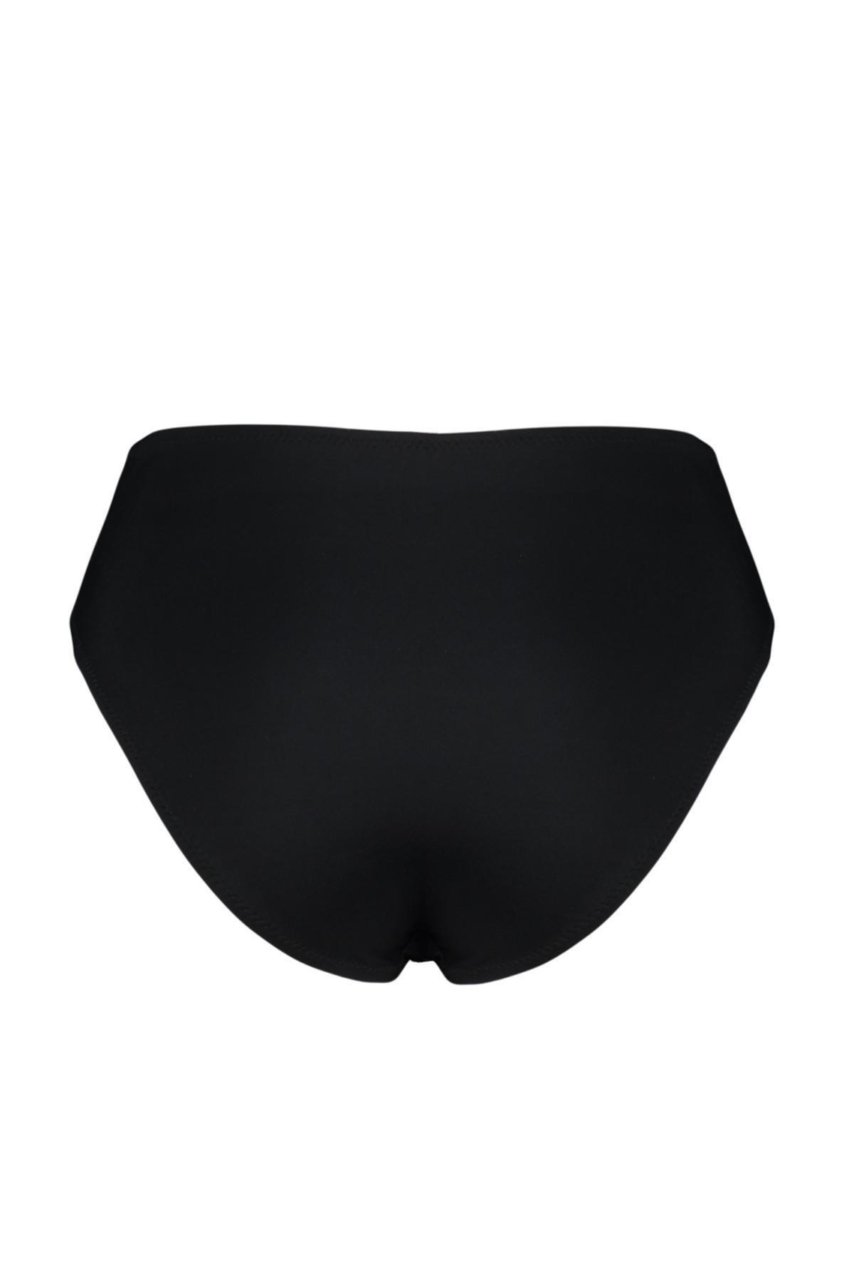 Black Draped High Waist Hipster Bikini Bottom TBESS24BA00139, single, , large image number 5