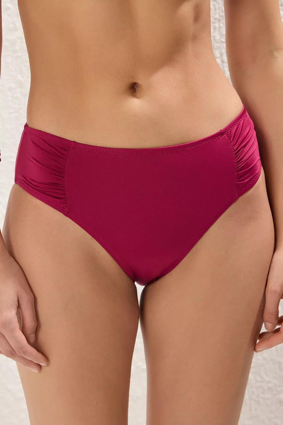 Purple Black Draped Bikini Bottom, C101_6276, large image number 2