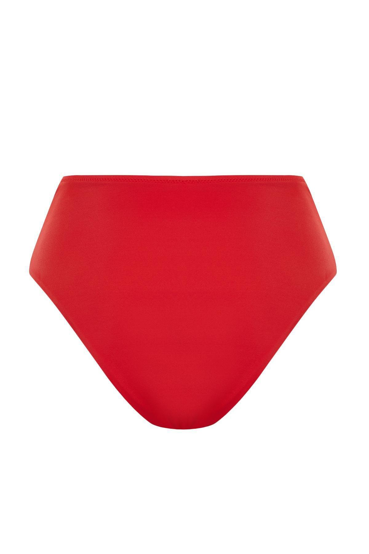 Red V-Cut High Waist Regular Bikini Bottom TBESS24BA00137, single, , large image number 5