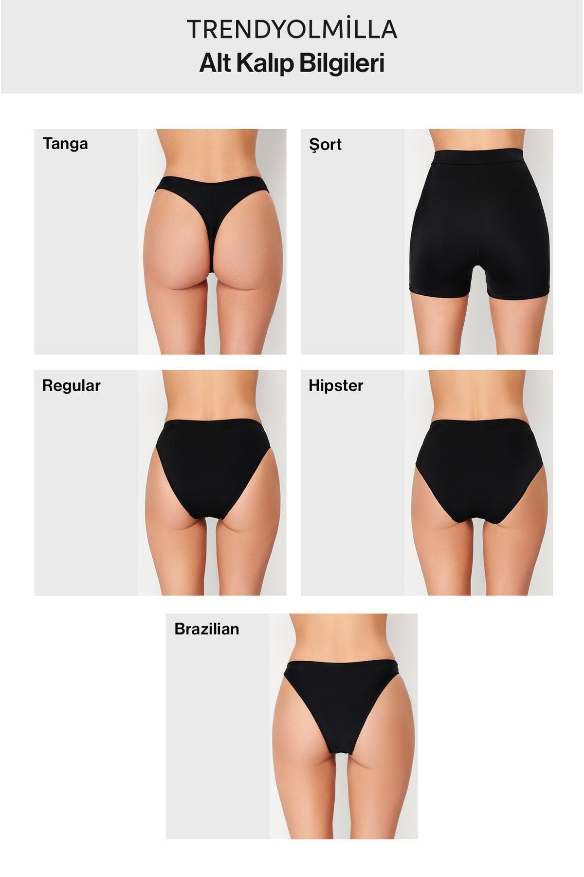 Red V-Cut High Waist Regular Bikini Bottom TBESS24BA00137, single, , large image number 6