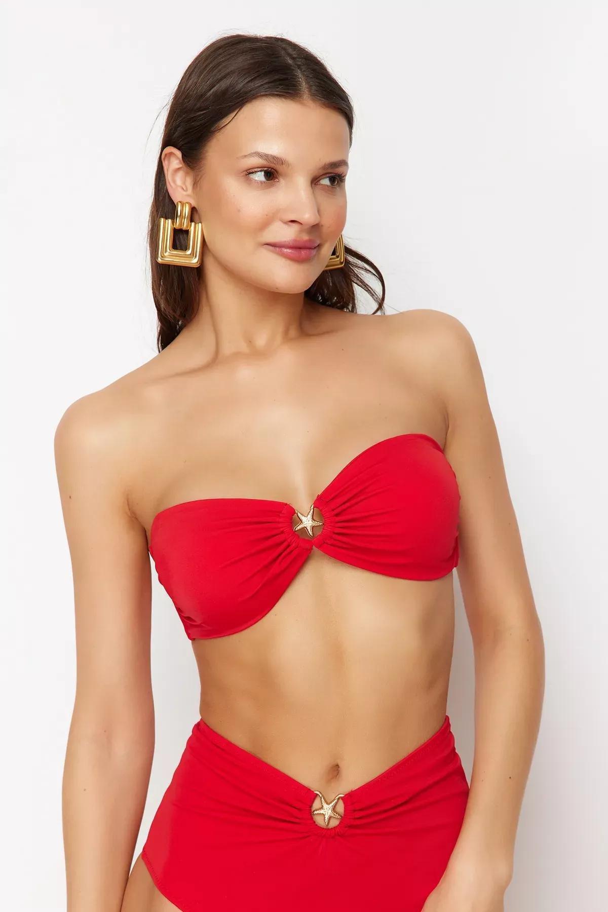 Red Strapless Bikini Top, C101_1831, large image number 2