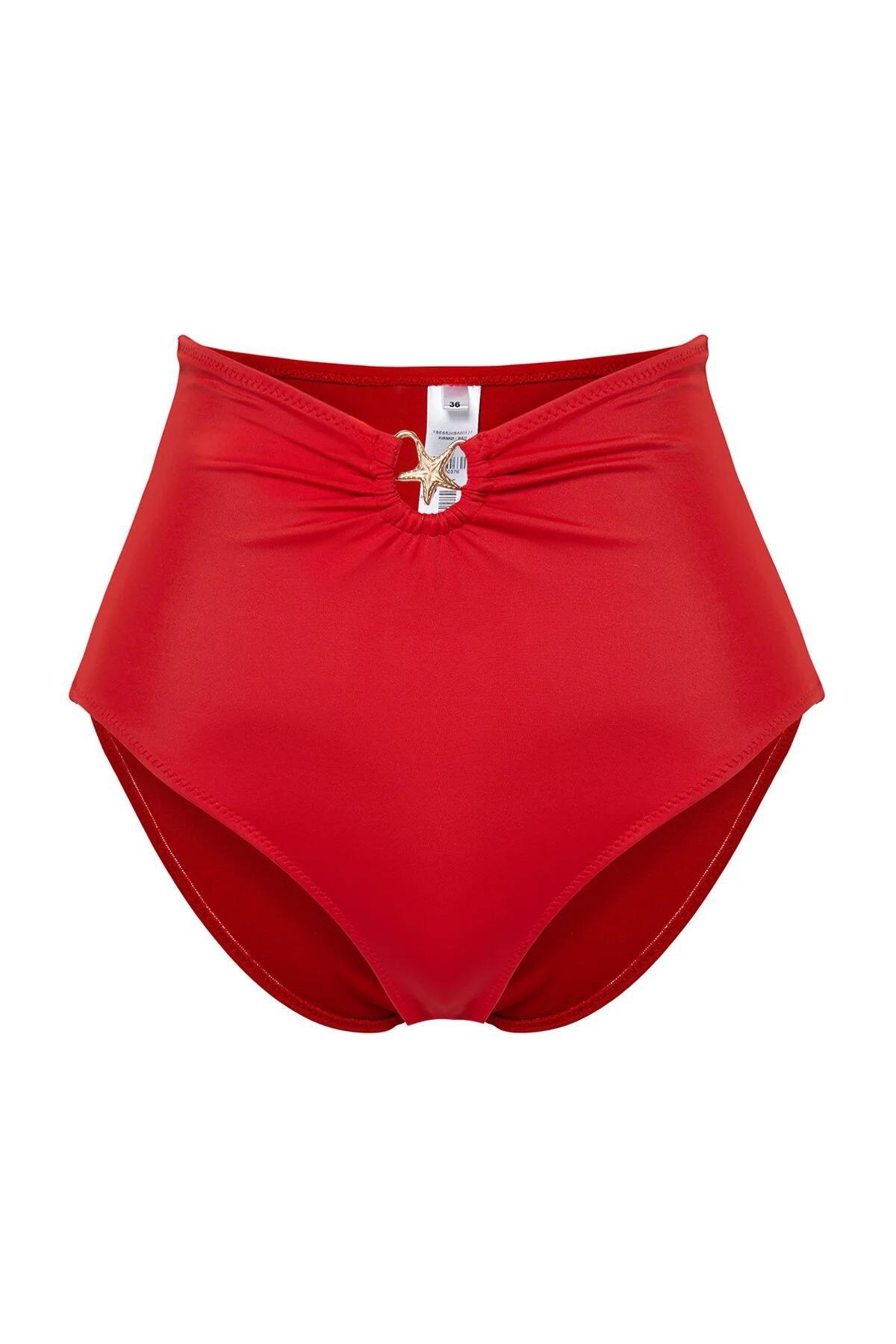 Red Premium Accessory High Waist Hipster Bikini Bottom TBESS24BA00127, single, , large image number 6