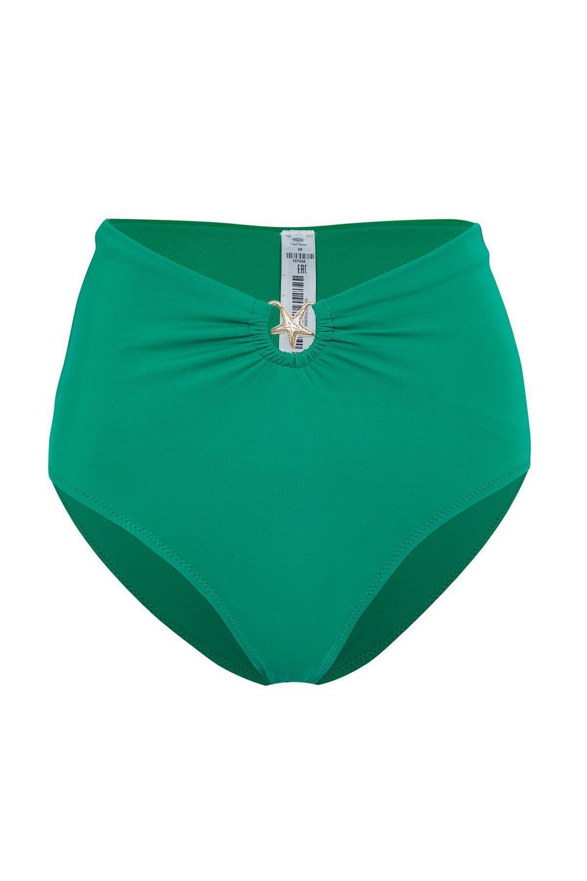 Green High-Waist Bikini Bottom, , large image number 4