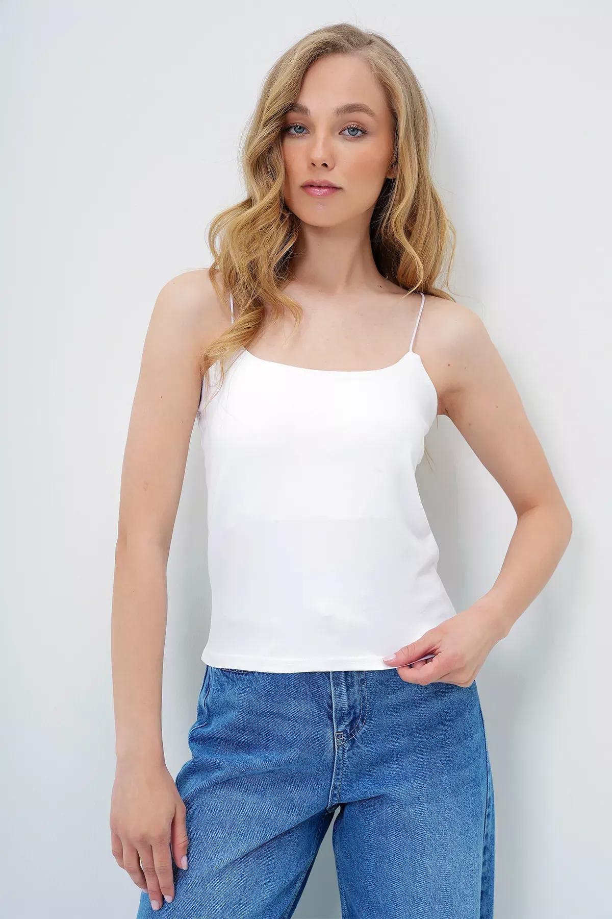 White Double Layer Blouse, White, large image number 3