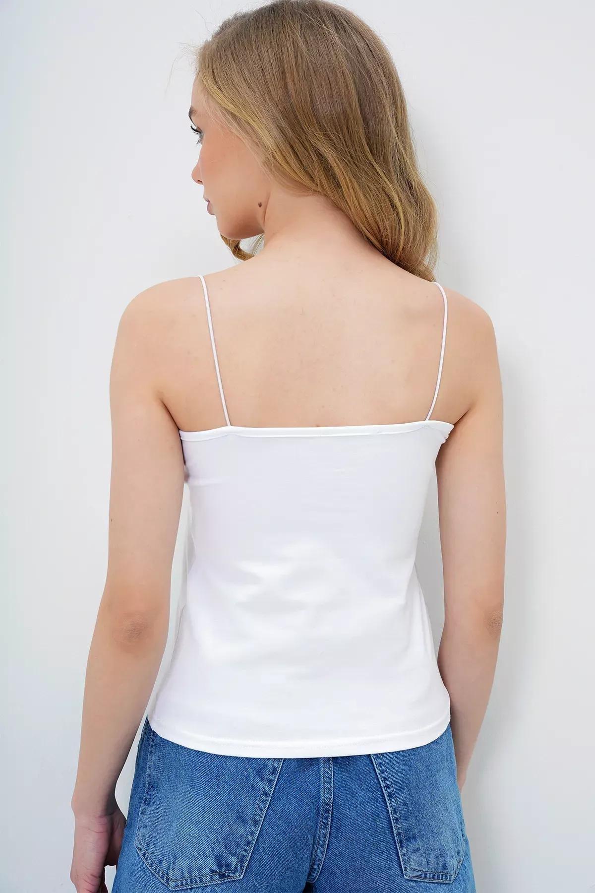 White Double Layer Blouse, White, large image number 4