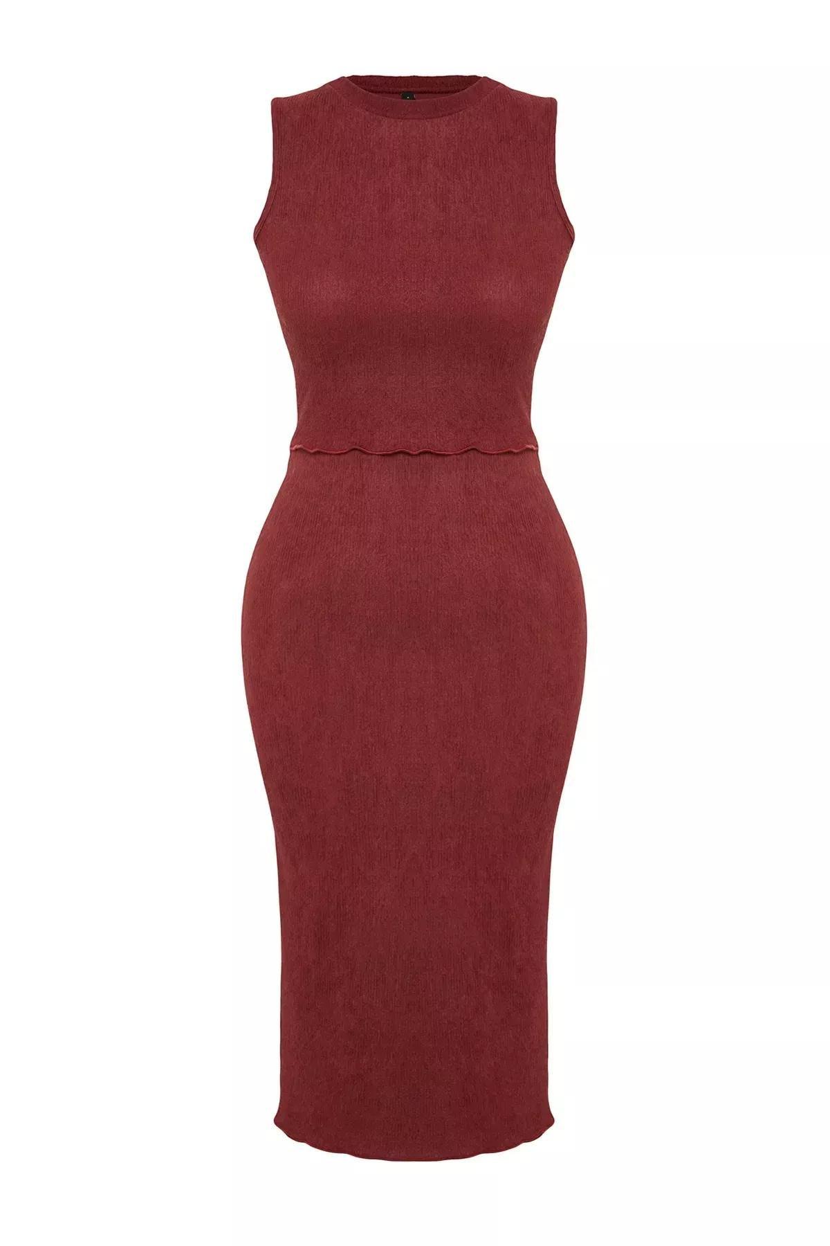 Maroon Textured Fabric Flexible Co-Ord Set, Cinnamon, large image number 5