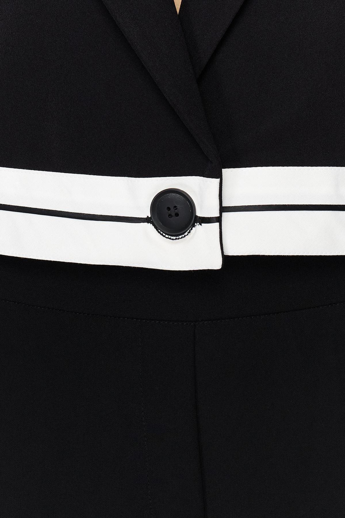 Black Basic Crop Oversize Blazer Jacket, BLACK, large image number 2