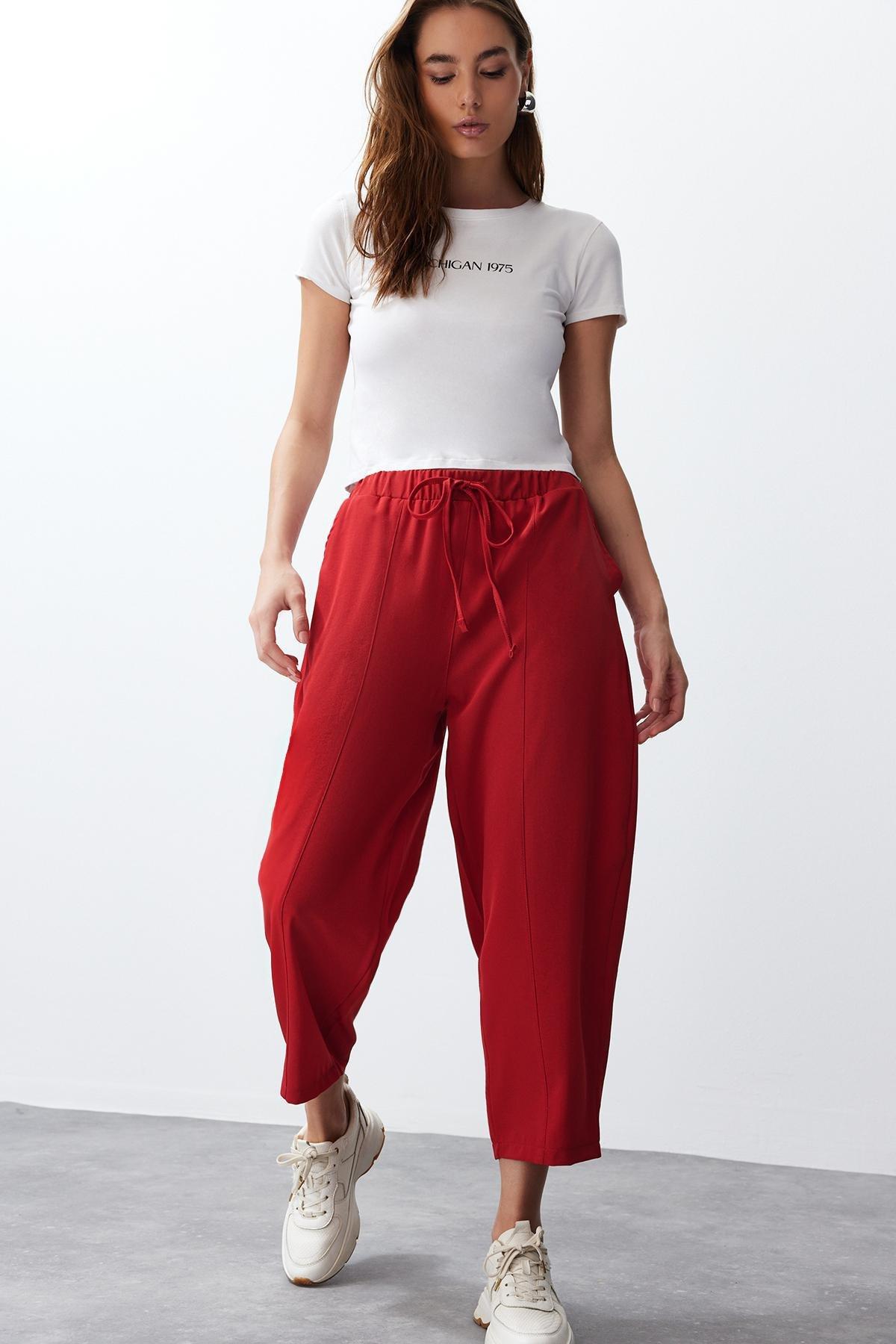 Red Harem/Shalwar Aerobin Woven Trousers TWOSS24PL00088, Single, C101_5690, large image number 1