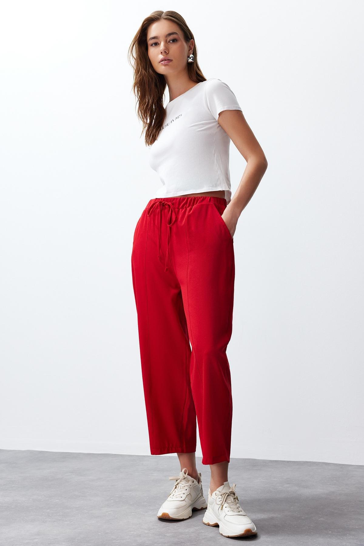 Red Harem/Shalwar Aerobin Woven Trousers TWOSS24PL00088, Single, C101_5690, large image number 2