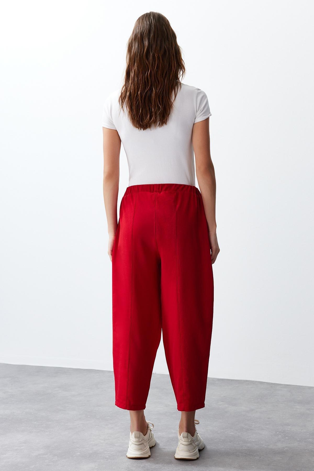 Red Harem/Shalwar Aerobin Woven Trousers TWOSS24PL00088, Single, C101_5690, large image number 3