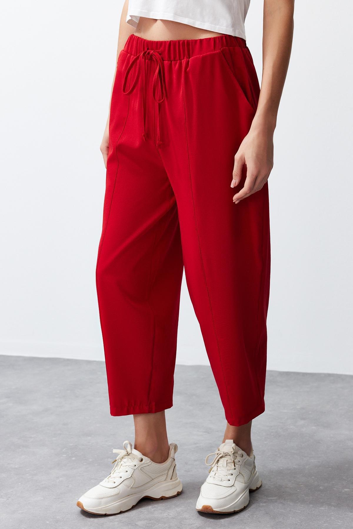 Red Harem/Shalwar Aerobin Woven Trousers TWOSS24PL00088, Single, C101_5690, large image number 4