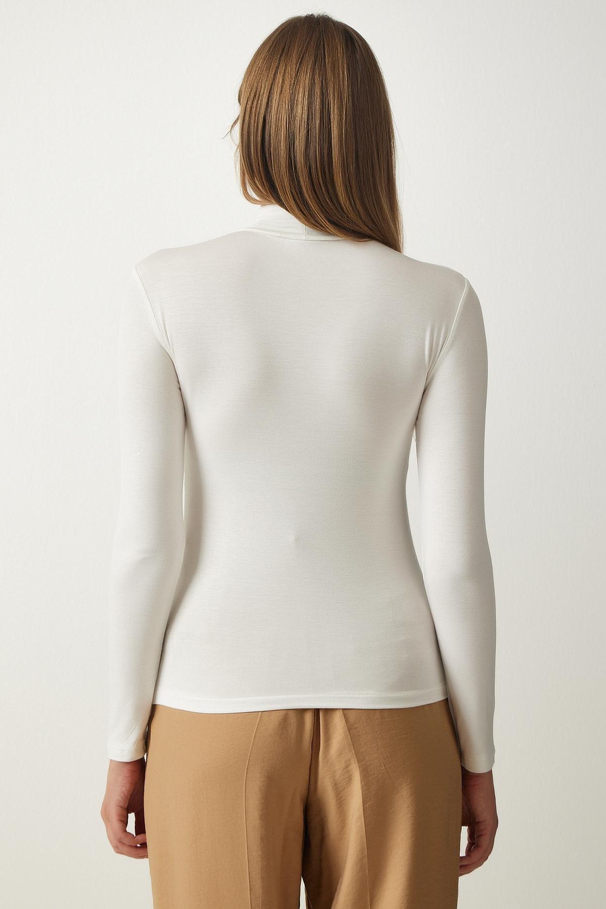 Ecru Detailed Knitted Blouse, , large image number 3