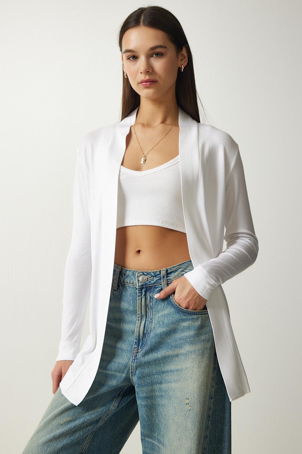 Ecru Oversized Knitted Cardigan, Ecru, large image number 1