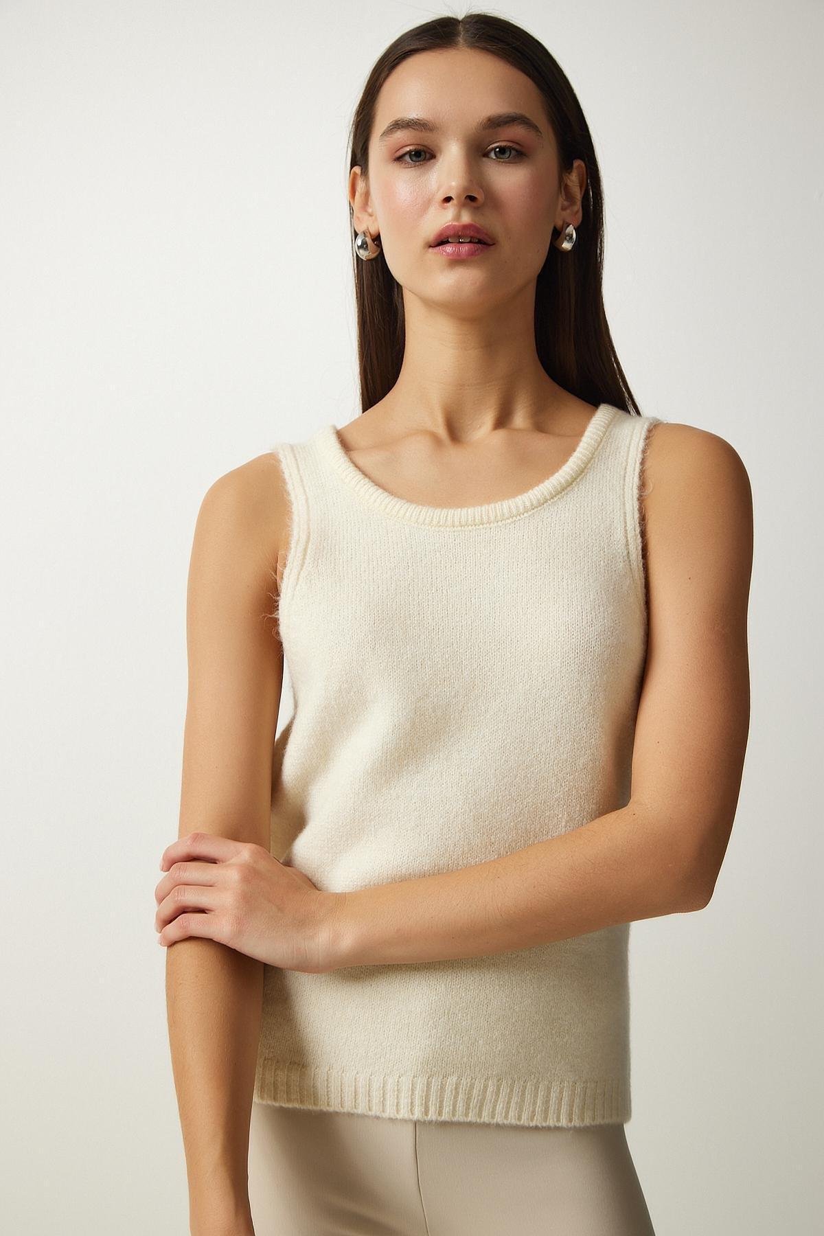 Beige Textured Knitted Sweater, , large image number 4