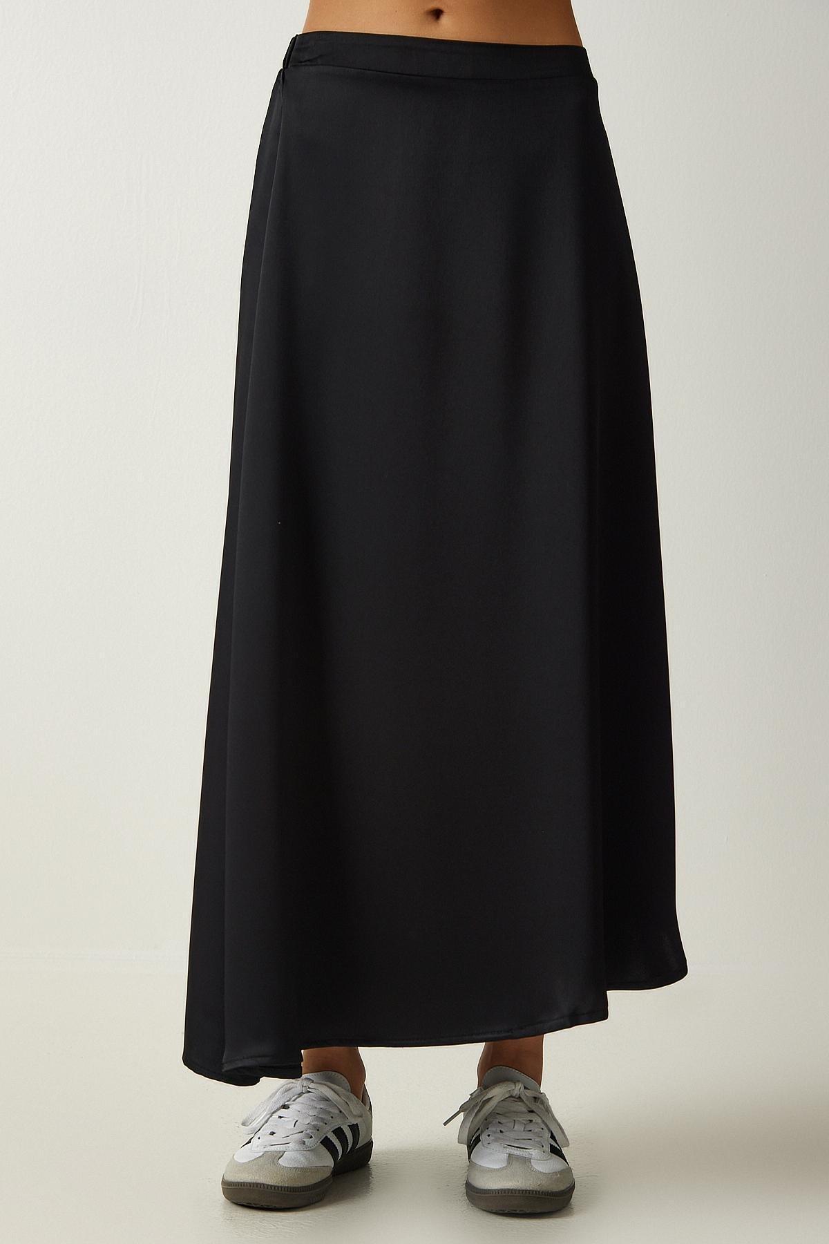 Black Asymmetrical Formed Skirt, , large image number 3