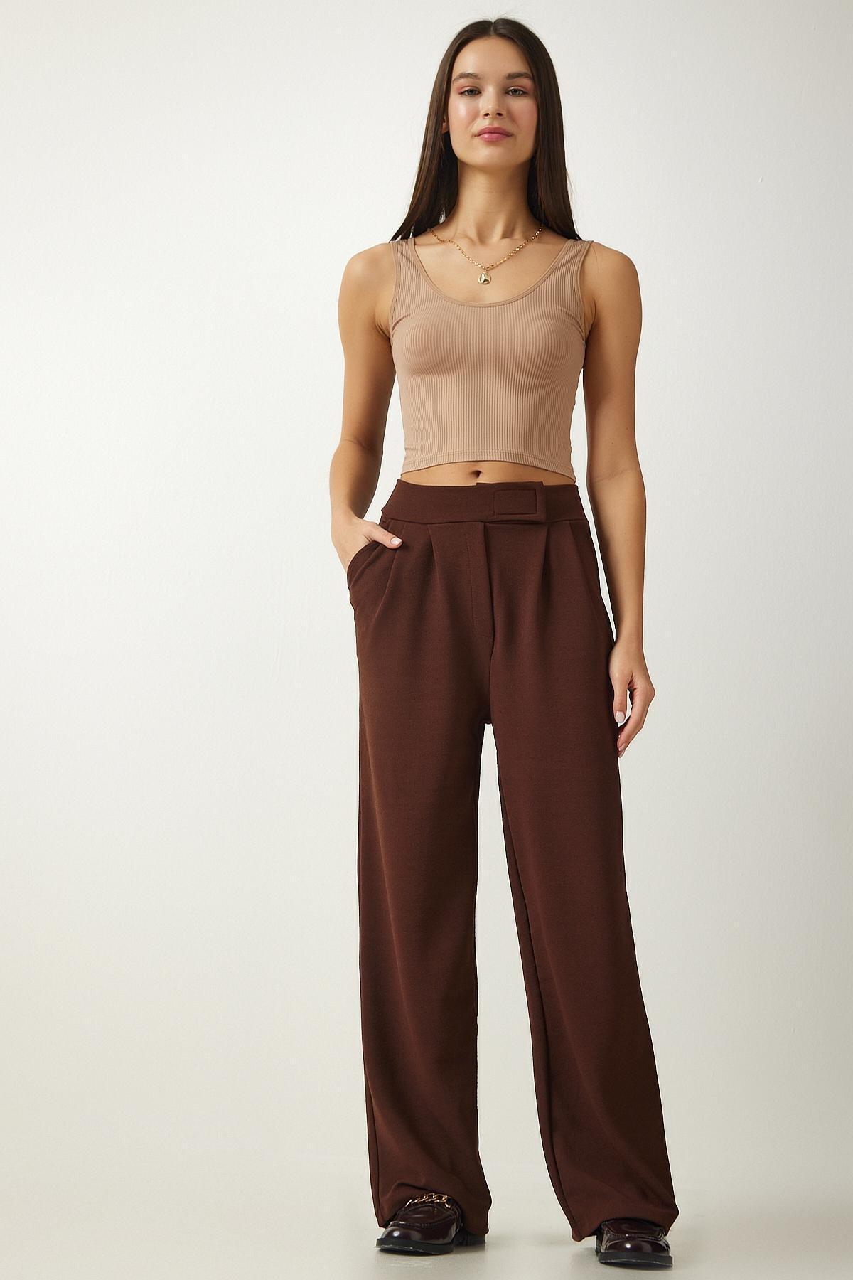 Brown Relaxed Comfortable Pants, , large image number 0