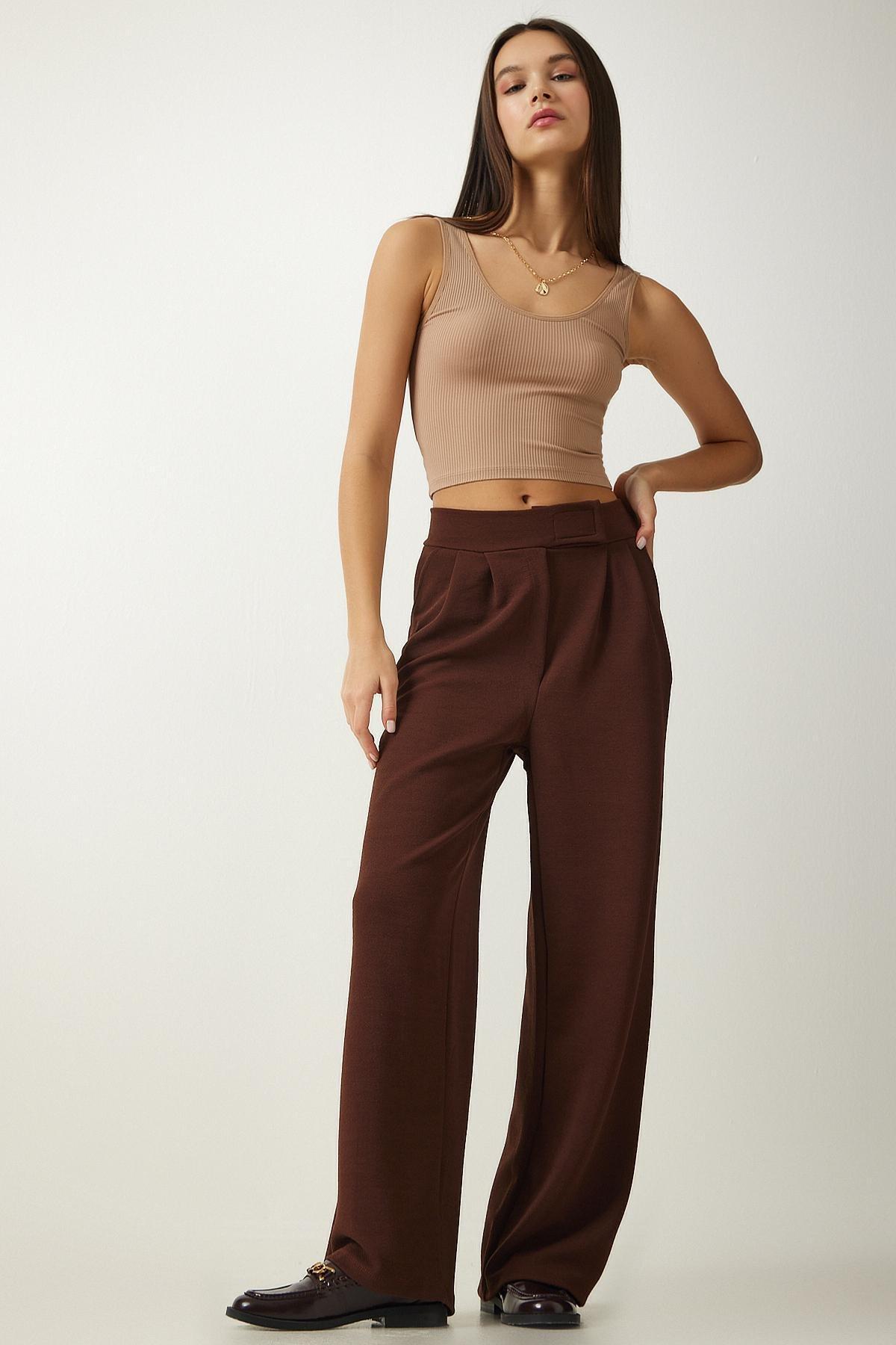 Brown Relaxed Comfortable Pants, , large image number 1