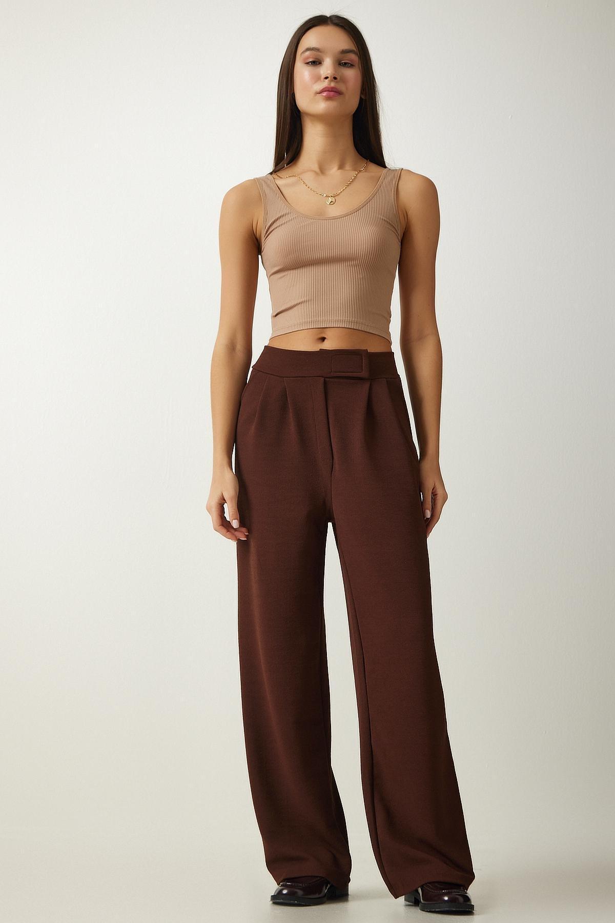 Brown Relaxed Comfortable Pants, , large image number 2