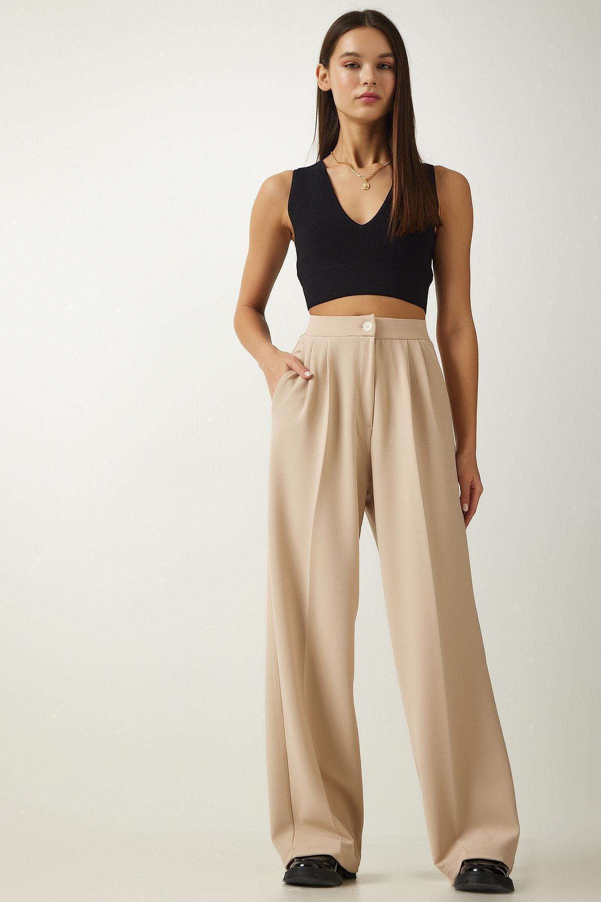 White Pleated Trousers, , large image number 0